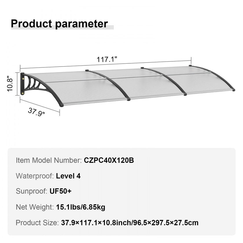 VEVOR Window Door Awning Canopy, 38