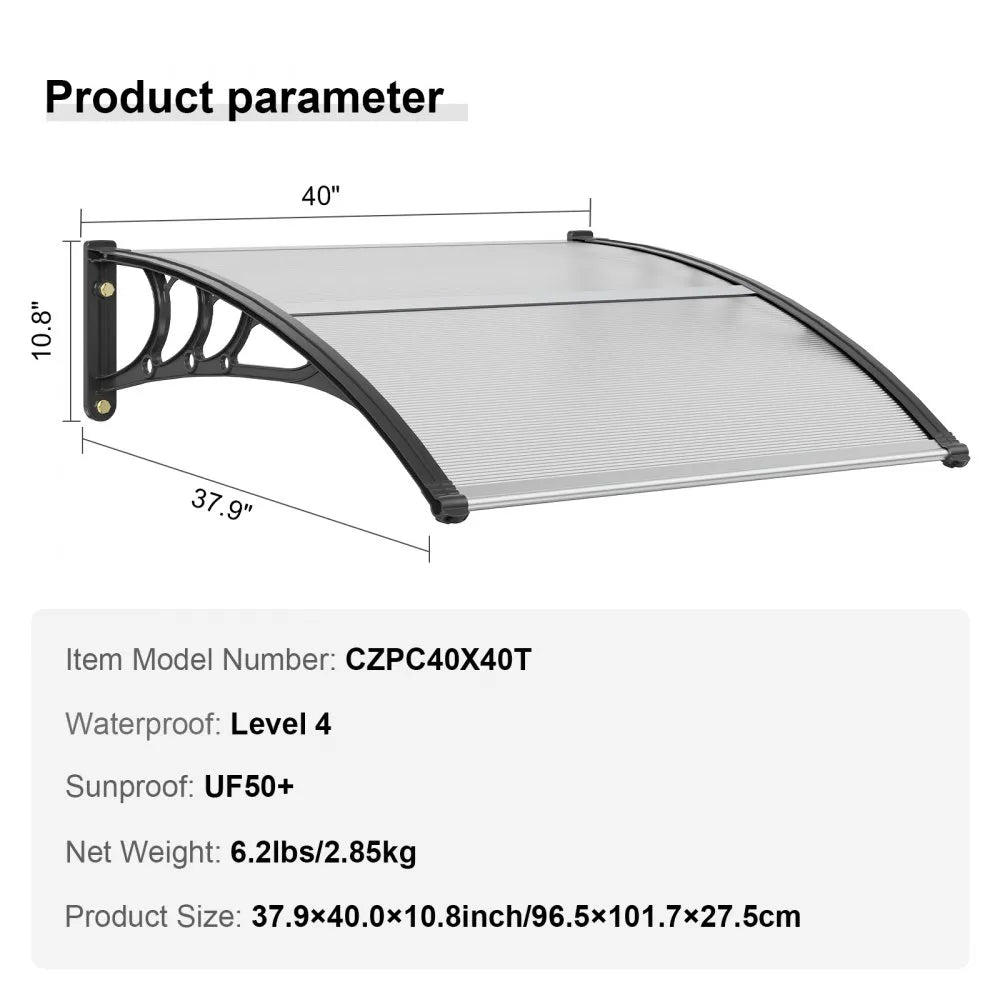 VEVOR Window Door Awning Canopy 40
