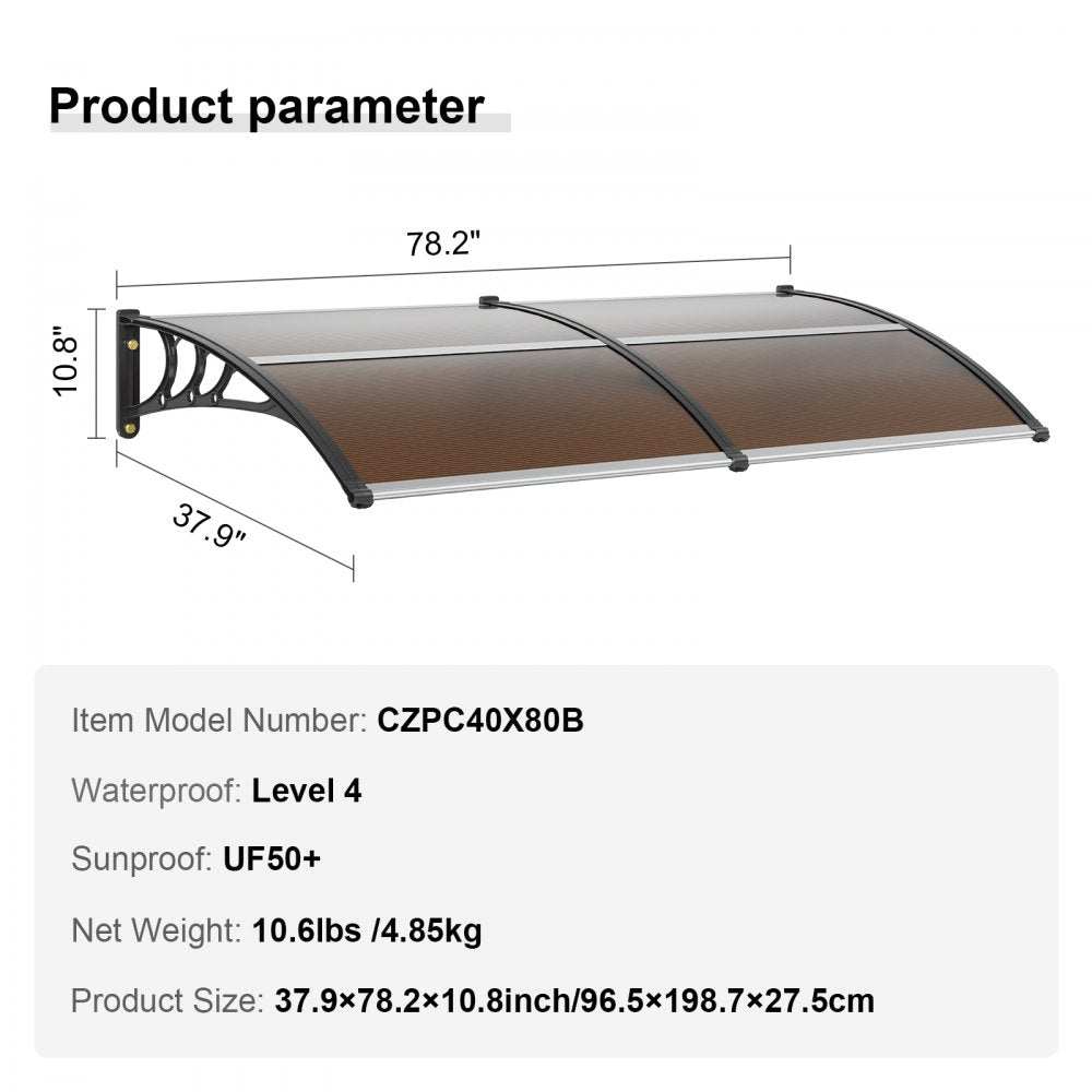 VEVOR Window Door Awning Canopy 80