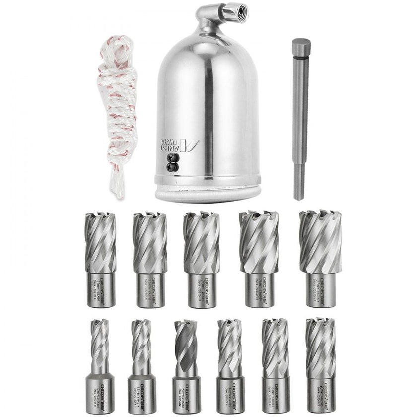 VEVOR MD40 1-1/2 in. Electric Magnetic Drill Press Drilling Machine with 11PC HSS Cutter Set Precise Annular Cutter Kit Compact Switchable Evolution 1100W Magnet Force