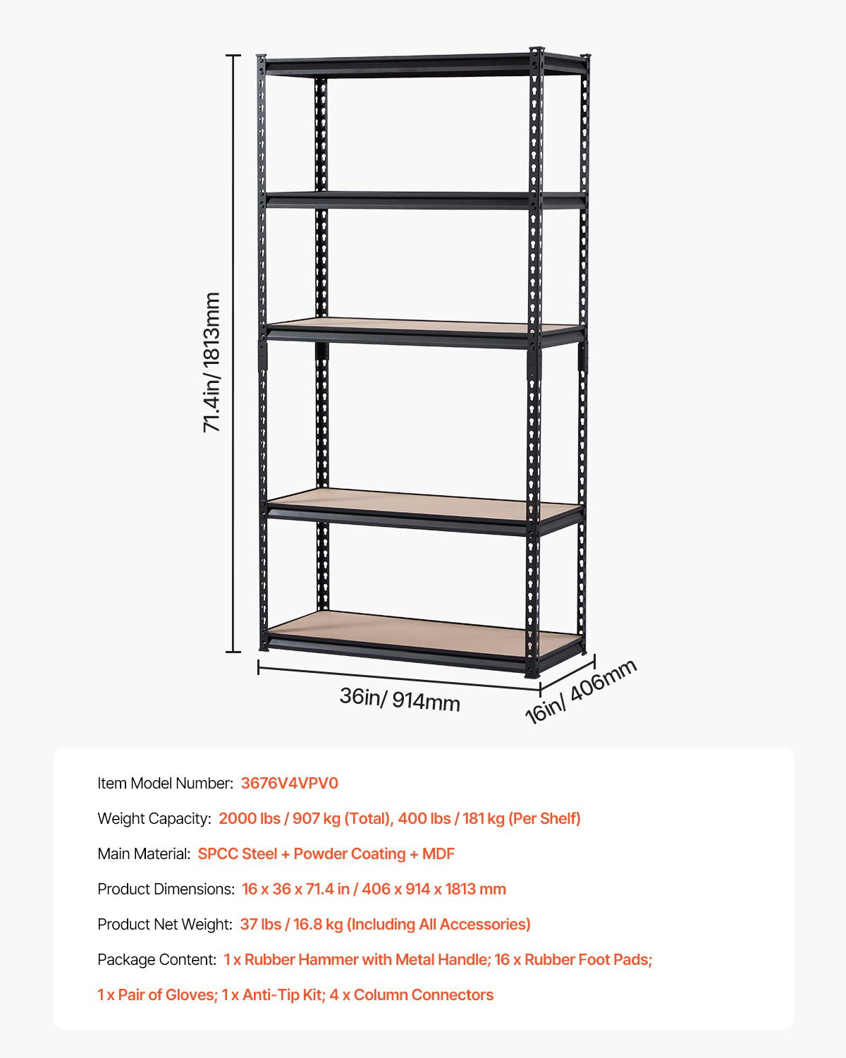 VEVOR Storage Shelves 16