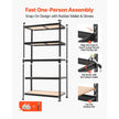 5-Tier Adjustable Storage Shelves, 2500 lb Capacity Heavy-Duty Garage Shelving Unit, Metal Utility Storage Rack with Adjustable Shelves, 40.35