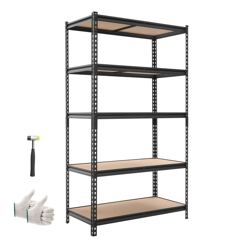 5-Tier Adjustable Storage Shelves, 2500 lb Capacity Heavy-Duty Garage Shelving Unit, Metal Utility Storage Rack with Adjustable Shelves, 40.35