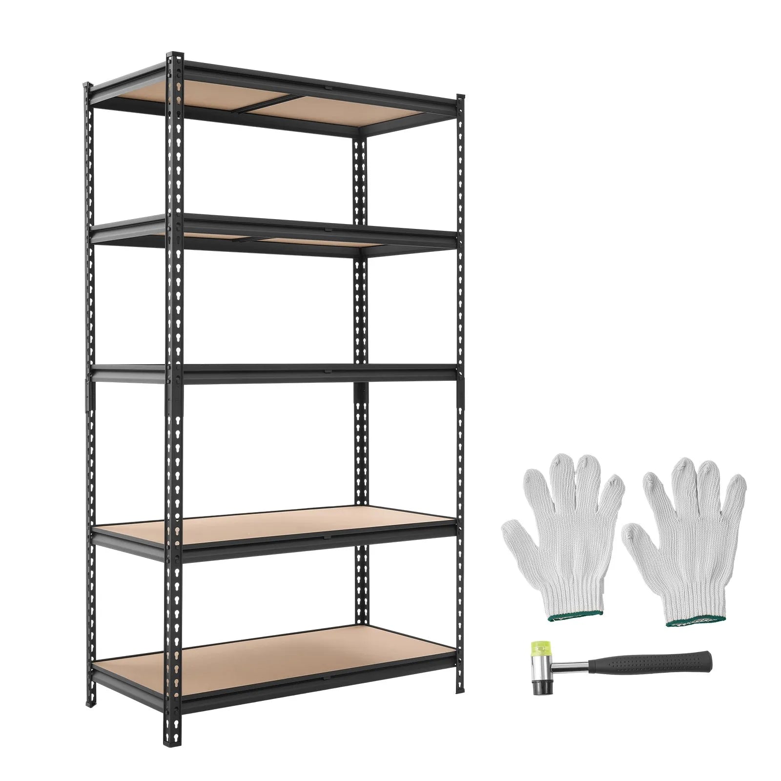 5-Tier Adjustable Storage Shelves, 2500 lb Capacity Heavy-Duty Garage Shelving Unit, Metal Utility Storage Rack with Adjustable Shelves, 40.35