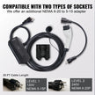 VEVOR Level 1+2 Portable EV Charger, 16 Amp 120V or 240V, Electric Vehicle Charger with 28-Foot Charging Cable NEMA 6-20P Plug NEMA 5-15 Adapter, Plug-in Home EV Charging Station for SAE J1772 EVs