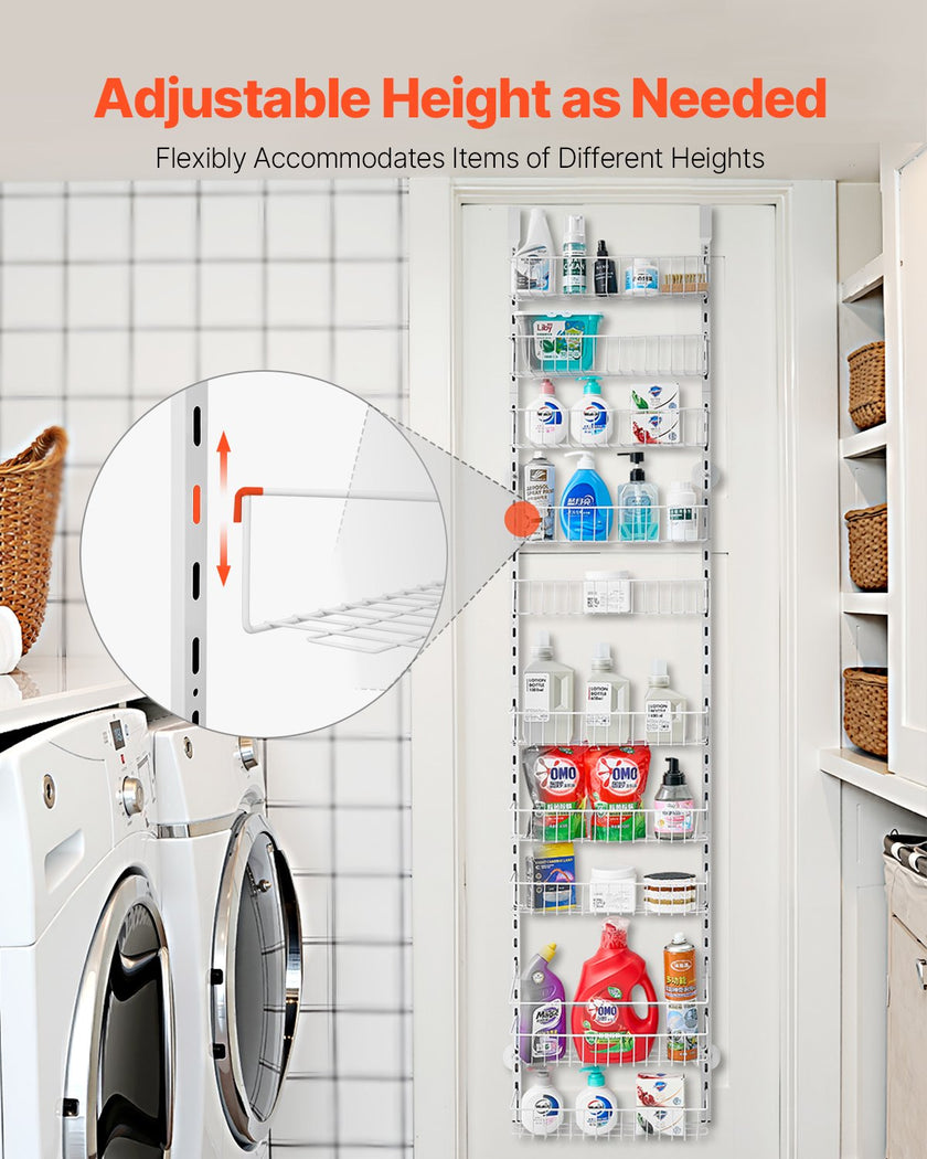 VEVOR 10-Tier Over the Door Pantry Organizer Hanging Storage Rack Adjustable