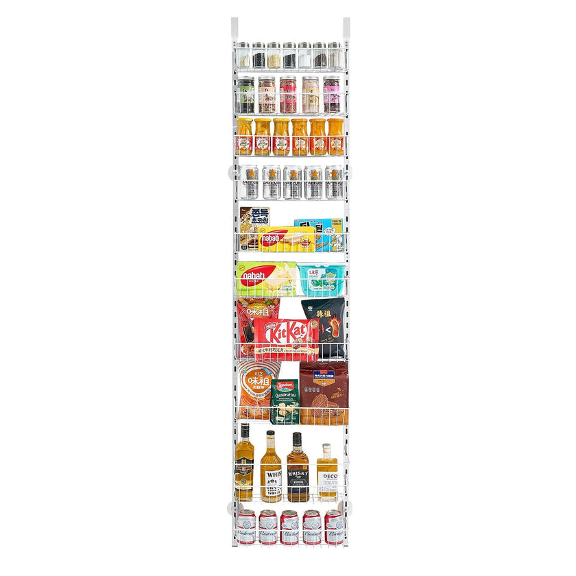 VEVOR 10-Tier Over the Door Pantry Organizer Hanging Storage Rack Adjustable