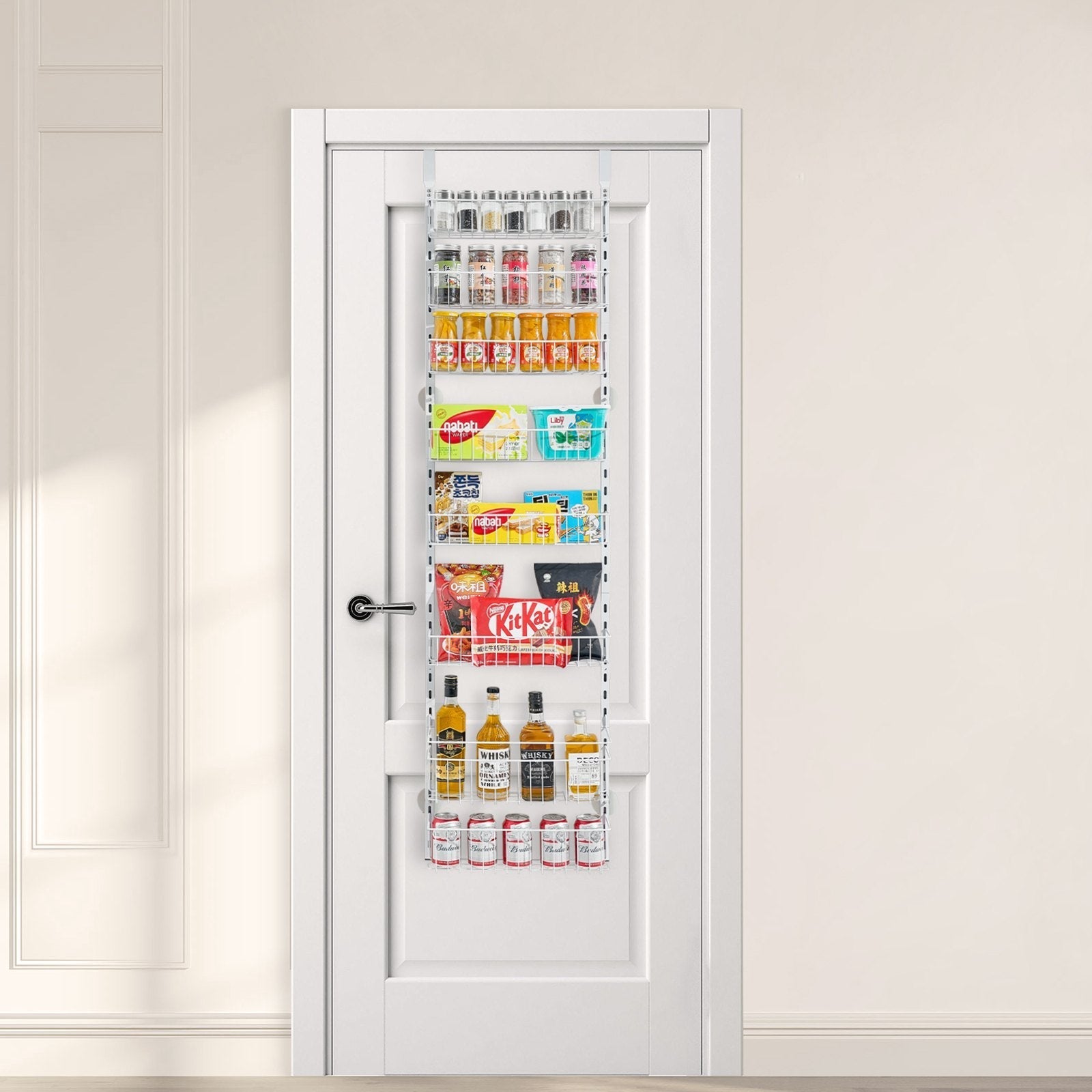 VEVOR 8-Tier Over the Door Pantry Organizer Hanging Storage Rack Adjustable