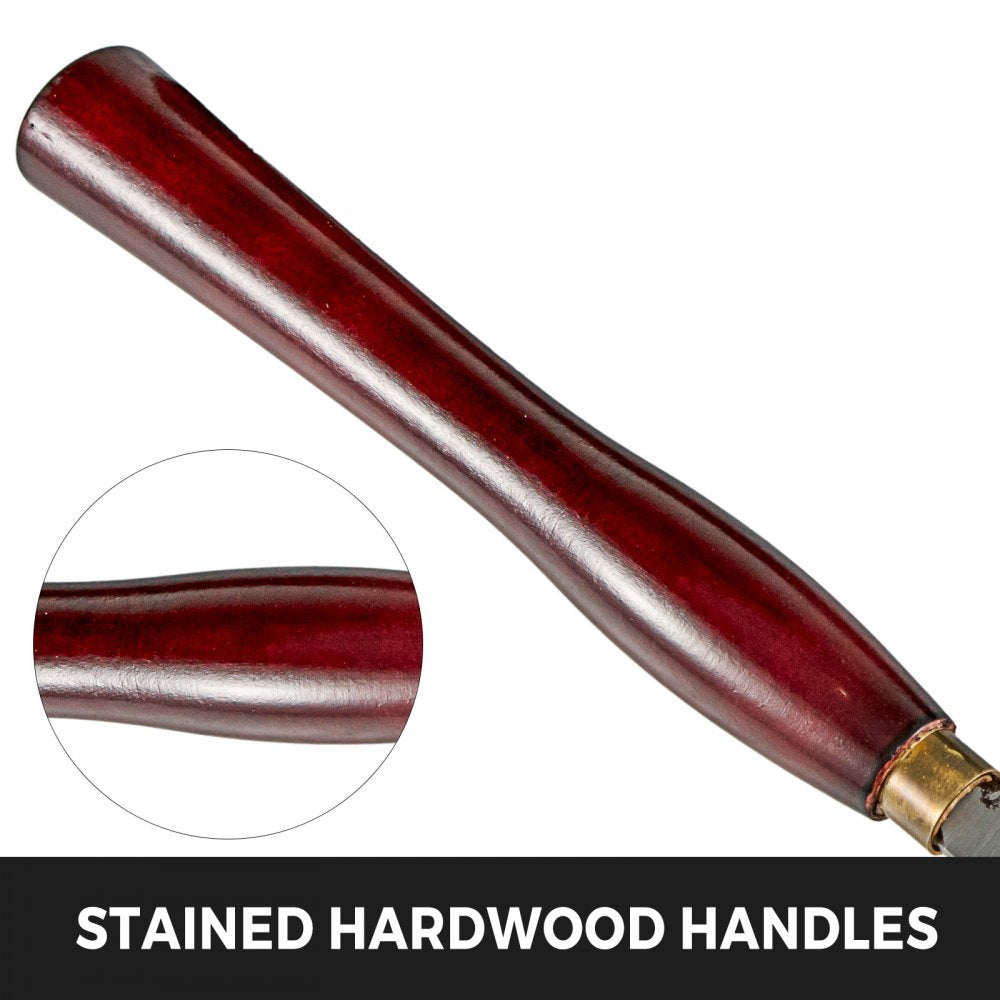 VEVOR Woodworking Lathe Chisel Set 8 Piece Set Lathe Chisel HSS Steel Blades Wood Turning Tools Wooden Case for Storage  for Wood Carving Root Carving Furniture Carving Lathes Red