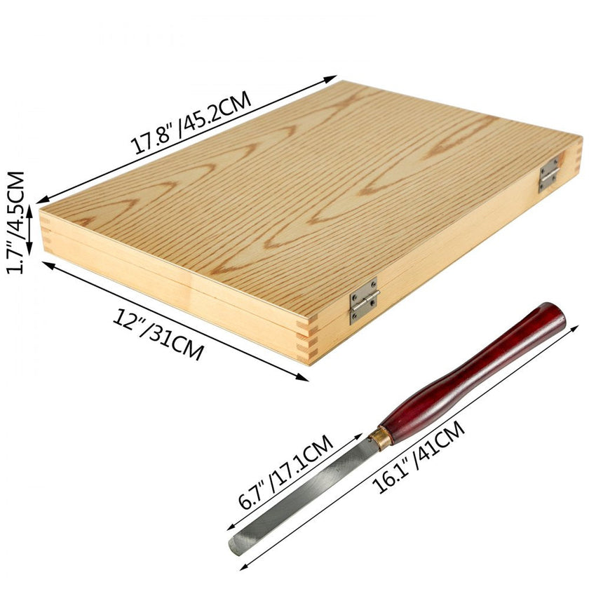 VEVOR Woodworking Lathe Chisel Set 8 Piece Set Lathe Chisel HSS Steel Blades Wood Turning Tools Wooden Case for Storage  for Wood Carving Root Carving Furniture Carving Lathes Red