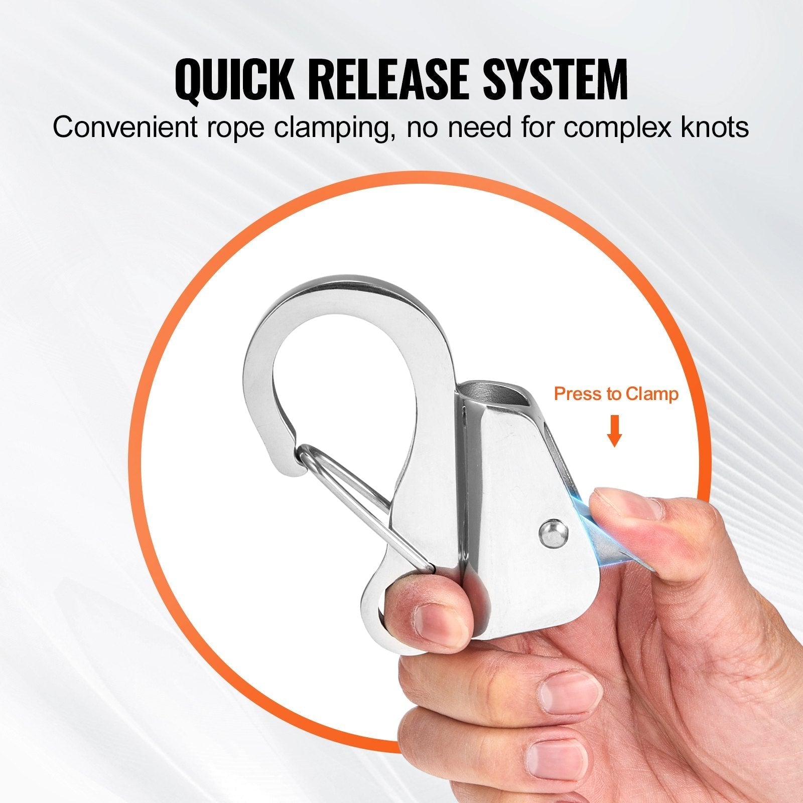 VEVOR Boat Anchor Hook, 304 Stainless Steel Slide Anchor, Knotless Anchor System with Quick Release, Boat Anchor Hook Clips for 3/8
