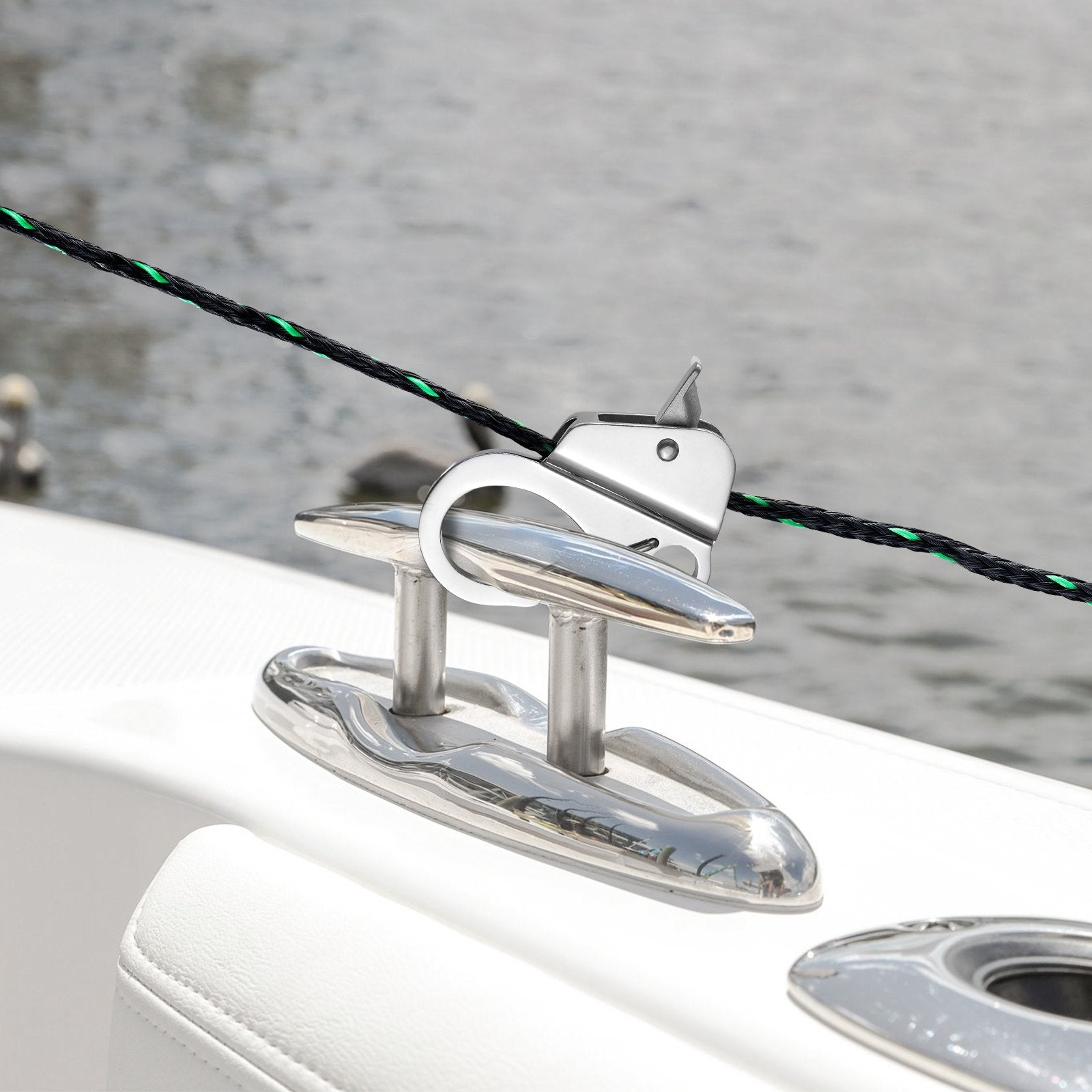 VEVOR Boat Anchor Hook, 304 Stainless Steel Slide Anchor, Knotless Anchor System with Quick Release, Boat Anchor Hook Clips for 3/8