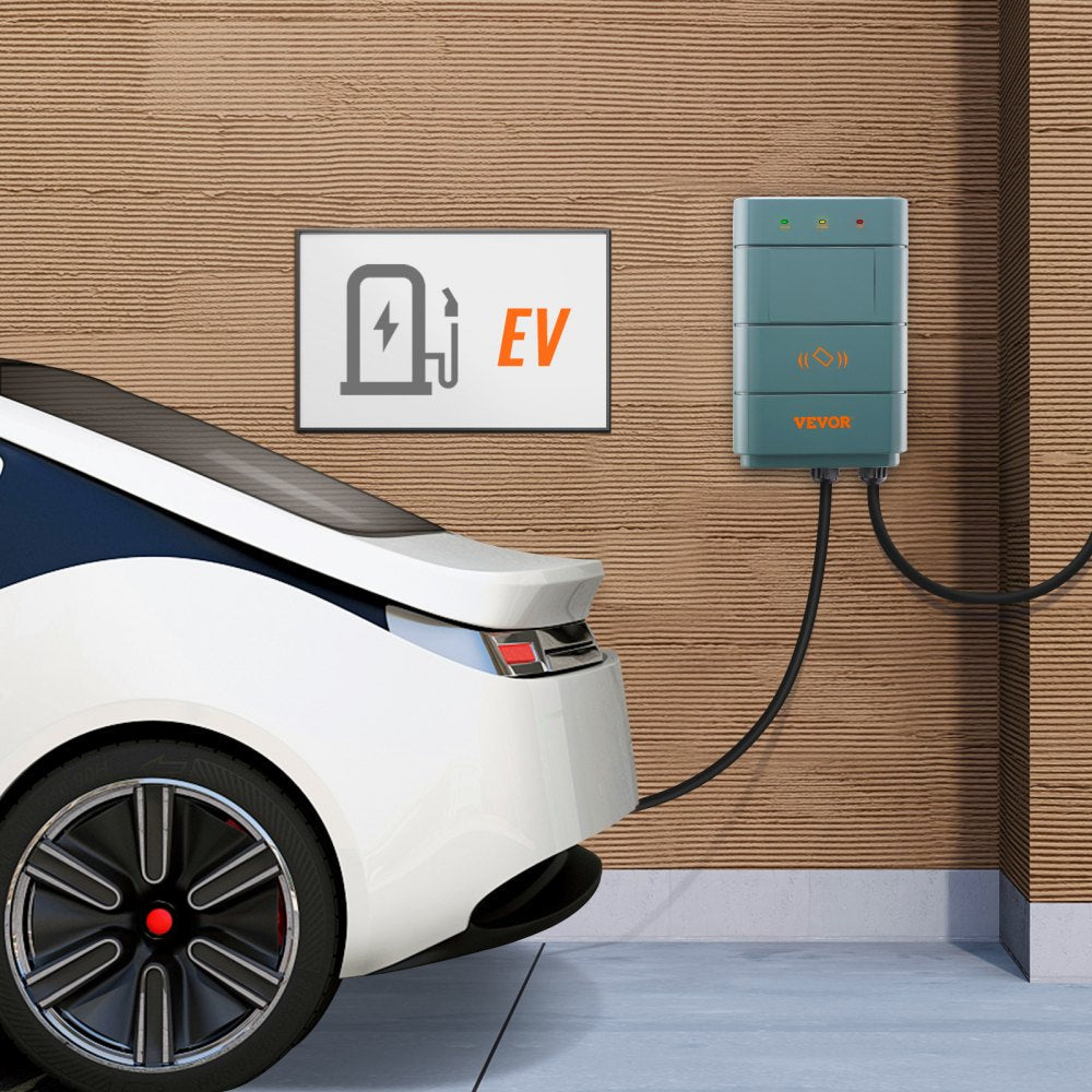 VEVOR Level 2 Electric Vehicle Charging Station, 0-40A Adjustable, 9.6 kW 240V NEMA 1-50 Plug Smart EV Charger with WiFi, 22-Foot TPE Charging Cable for Indoor/Outdoor Use, ETL & Energy Star Certified