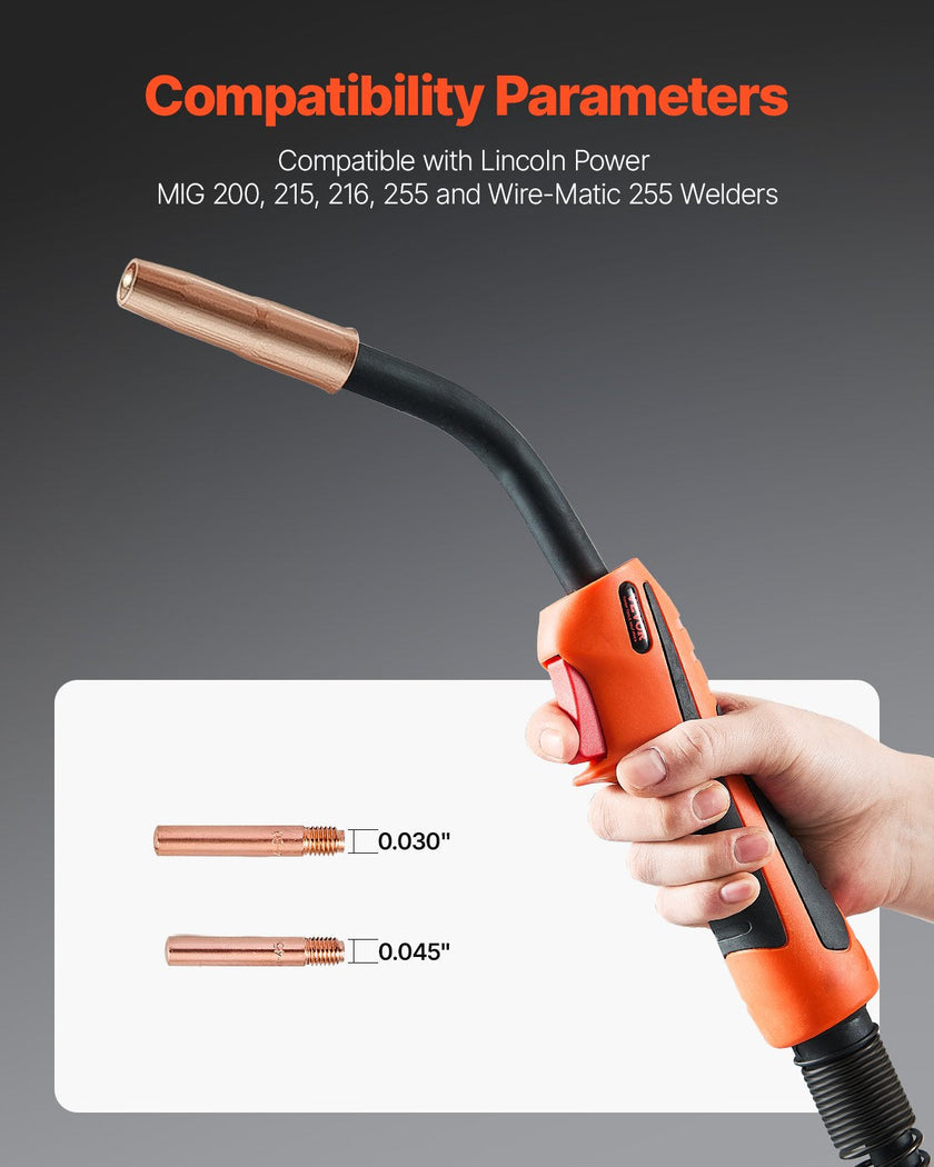 VEVOR 250Amp Mig Welding Gun with 15FT Cable for 0.035