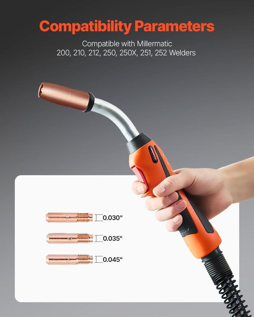 VEVOR 250Amp Mig Welding Gun with 15FT Cable for 0.030