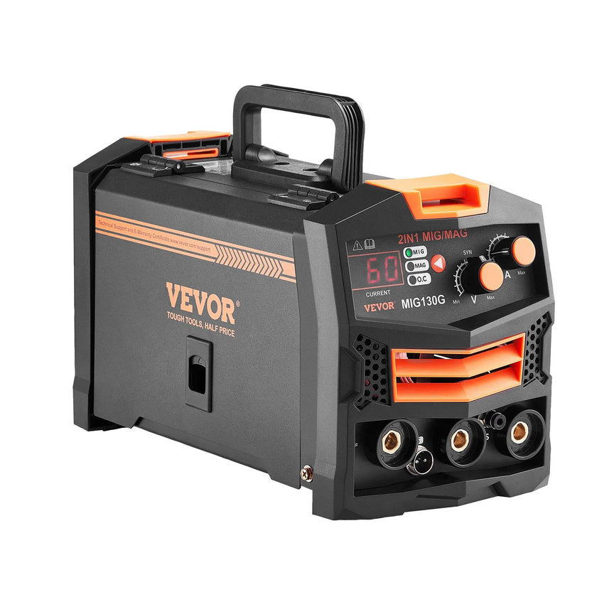VEVOR MIG Welder 130A Welding Machine 2-in-1 Gas MIG/Gasless Flux Core Welder
