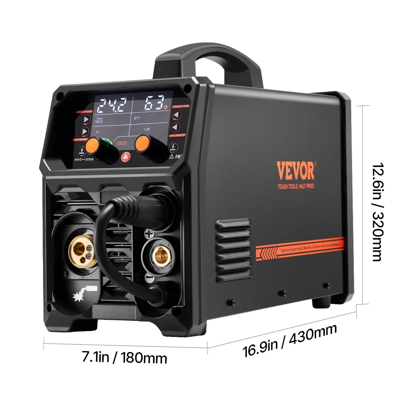 VEVOR MIG Welder 250A Pluse Mig Welding Machine 5-in-1 Synergic Welder Machine