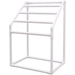 VEVOR Pool Towel Rack, 5 Bar, White, Freestanding Outdoor PVC Trapedozal Poolside Storage Organizer, Include 8 Towel Clips, Mesh Bag, Hook, Also Stores Floats and Paddles, for Beach, Swimming Pool
