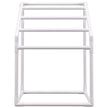 VEVOR Pool Towel Rack, 5 Bar, White, Freestanding Outdoor PVC Trapedozal Poolside Storage Organizer, Include 8 Towel Clips, Mesh Bag, Hook, Also Stores Floats and Paddles, for Beach, Swimming Pool