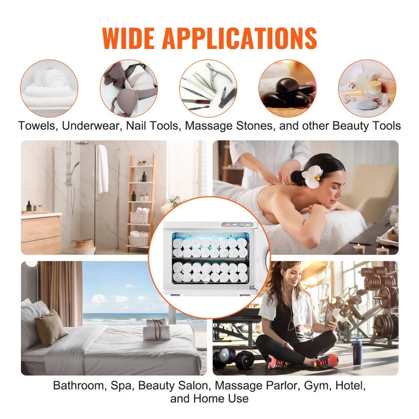 VEVOR Hot Towel Warmer,23L Large Capacity Spa Hot Towel Warmers with See Through Window, 2 Stainless Steel Racks, Holds up 50-60 Towels, 2-in-1 Quick All-round Heating for Facials, SPA, Massage, Salon