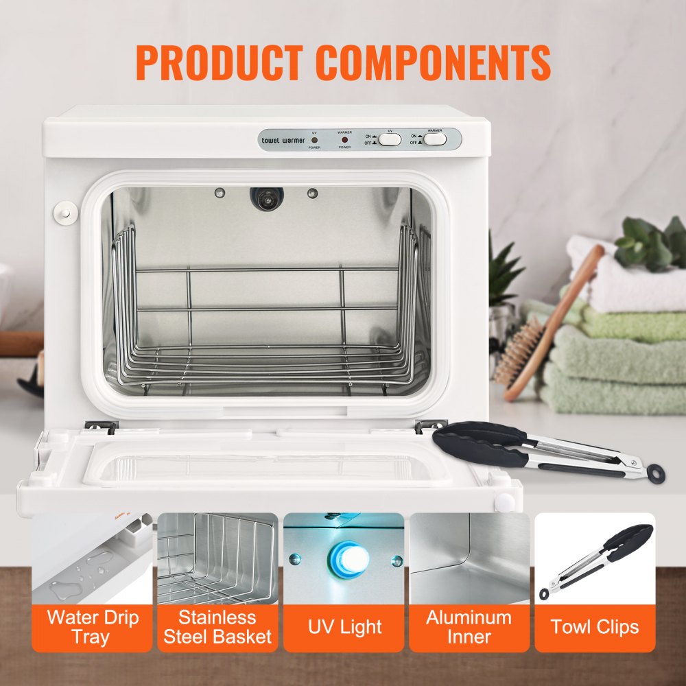 VEVOR Hot Towel Warmer, 8L Spa Hot Towel Warmer Cabinet, 2-in-1 Towel Warmer with Stainless Steel Rack, Holds up to 16 Towels, Quick All-round Heating for Facials, SPA, Massage, Salon, Bathroom,Beauty
