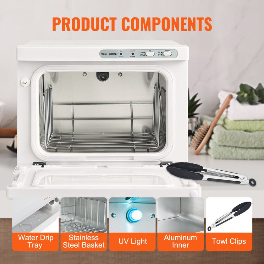 VEVOR Hot Towel Warmer, 8L Spa Hot Towel Warmer Cabinet, 2-in-1 Towel Warmer with Stainless Steel Rack, Holds up to 16 Towels, Quick All-round Heating for Facials, SPA, Massage, Salon, Bathroom,Beauty