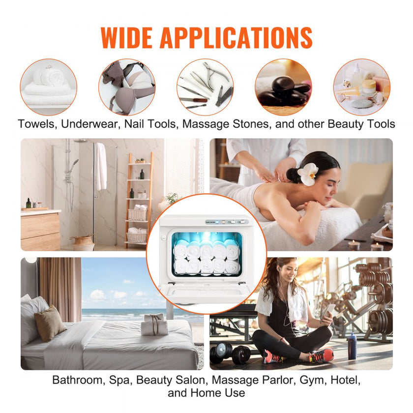 VEVOR Hot Towel Warmer, 8L Spa Hot Towel Warmer Cabinet, 2-in-1 Towel Warmer with Stainless Steel Rack, Holds up to 16 Towels, Quick All-round Heating for Facials, SPA, Massage, Salon, Bathroom,Beauty