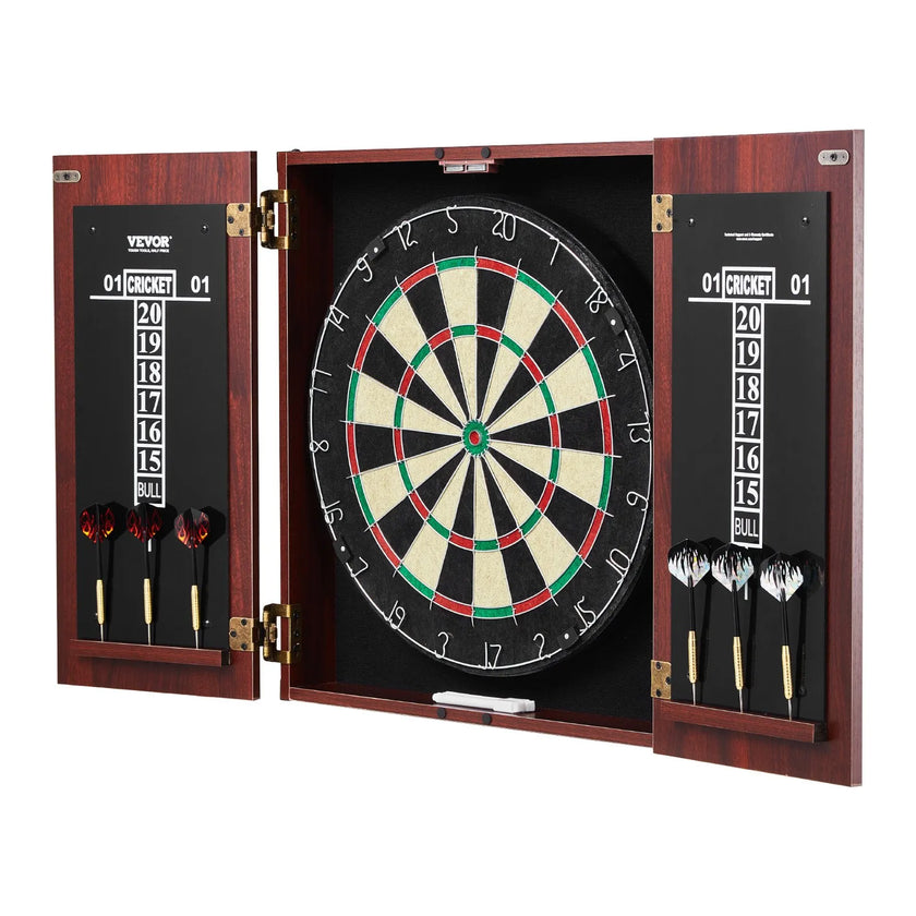VEVOR Dartboard and Cabinet Set Official Size Complete Accessory Steel Tip Dart