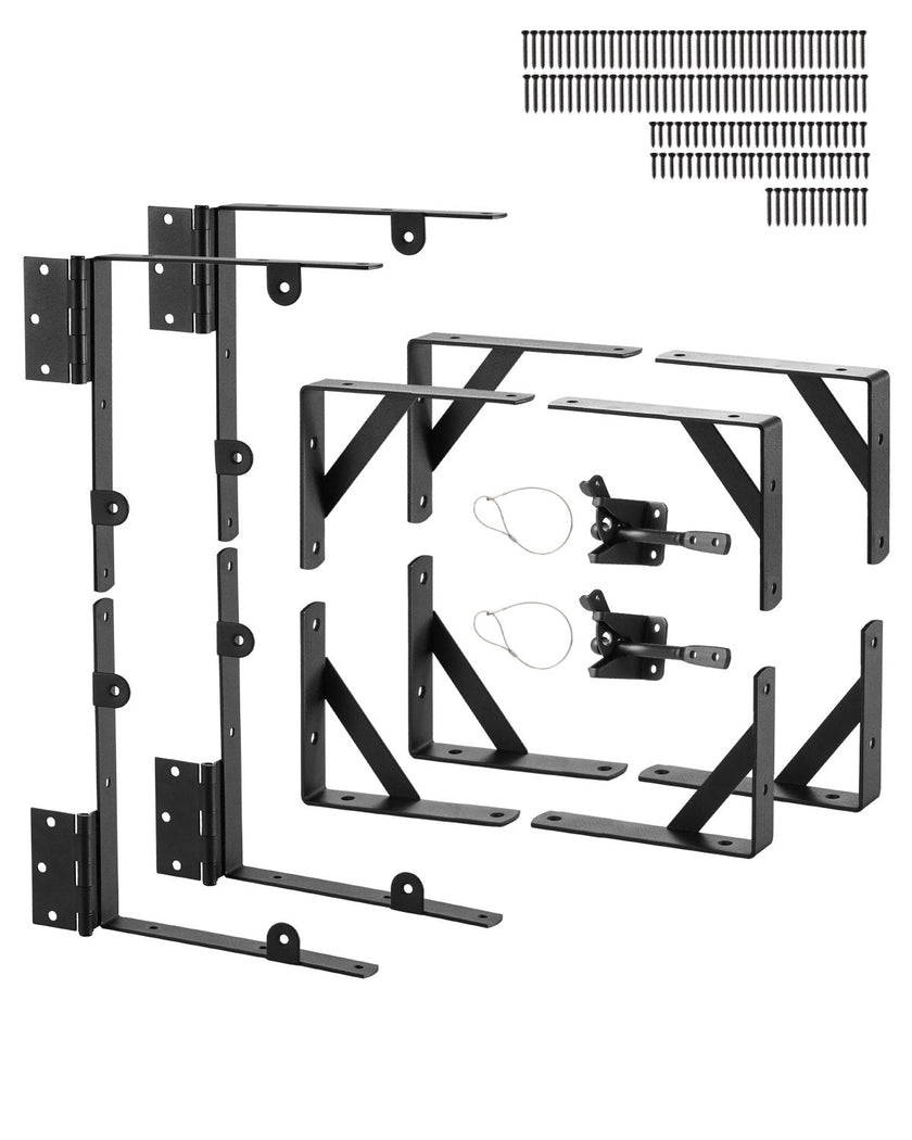 VEVOR Gate Corner Brace Bracket 2 Sets Anti Sag Gate Frame Hardware Kit Black