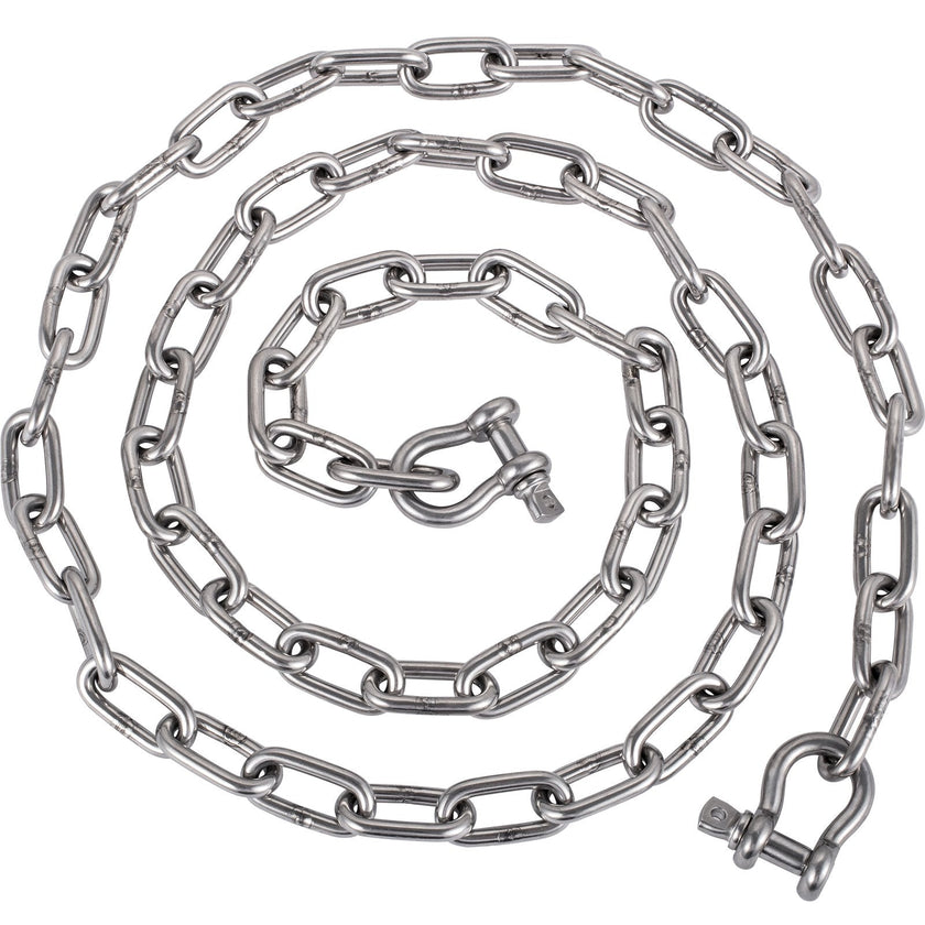 VEVOR Anchor Chain, 10 ft x 5/16 in Stainless Steel Chain, 3/8