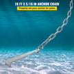 VEVOR Anchor Chain, 10 ft x 5/16 in Stainless Steel Chain, 3/8