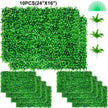 VEVOR Artificial Boxwood Panel UV 10pcs Boxwood Hedge Wall Panels Artificial Grass Backdrop Wall 24X16