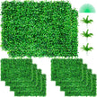 VEVOR Artificial Boxwood Panel UV 10pcs Boxwood Hedge Wall Panels Artificial Grass Backdrop Wall 24X16