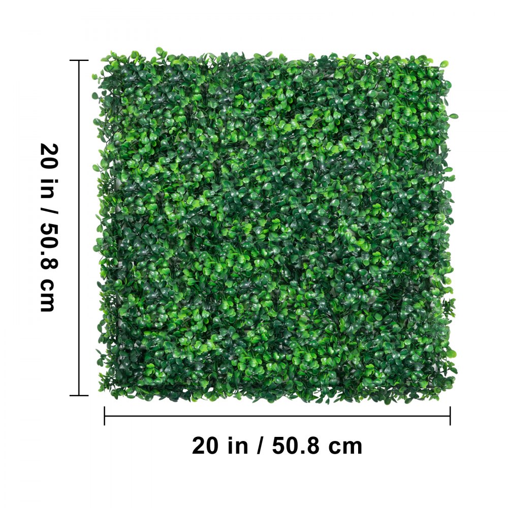 VEVOR Artificial Boxwood Panel UV 12pcs Boxwood Hedge Wall Panels Artificial Grass Backdrop Wall 20X20