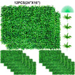 VEVOR 12pcs Artificial Boxwood Panel UV Boxwood Hedge Wall Panels Artificial Grass Backdrop Wall 24X16