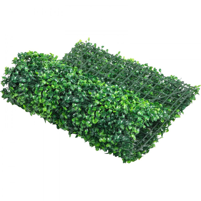 VEVOR 12pcs Artificial Boxwood Panel UV Boxwood Hedge Wall Panels Artificial Grass Backdrop Wall 24X16