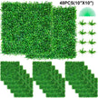 VEVOR Artificial Boxwood Panel UV 48pcs Boxwood Hedge Wall Panels Artificial Grass Backdrop Wall 10X10