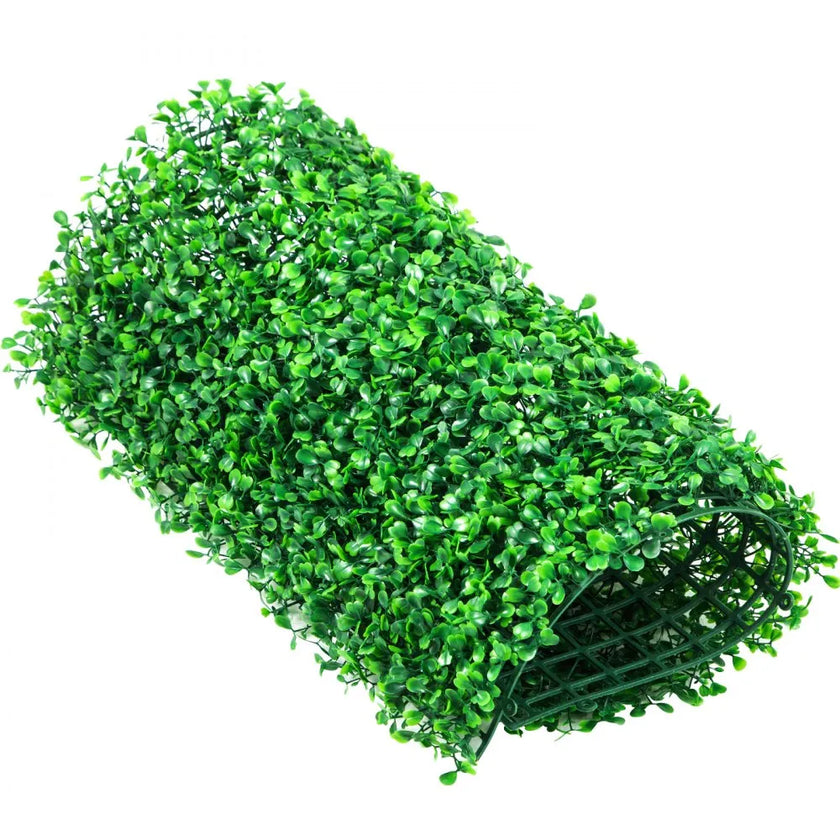 VEVOR Artificial Boxwood Panel UV 48pcs Boxwood Hedge Wall Panels Artificial Grass Backdrop Wall 10X10