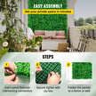VEVOR Artificial Boxwood Panel UV 4pcs Boxwood Hedge Wall Panels Artificial Grass Backdrop Wall 24X16