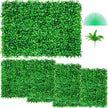 VEVOR Artificial Boxwood Panel UV 4pcs Boxwood Hedge Wall Panels Artificial Grass Backdrop Wall 24X16