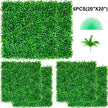VEVOR Artificial Boxwood Panel UV 6pcs Boxwood Hedge Wall Panels, Artificial Grass Backdrop Wall 20