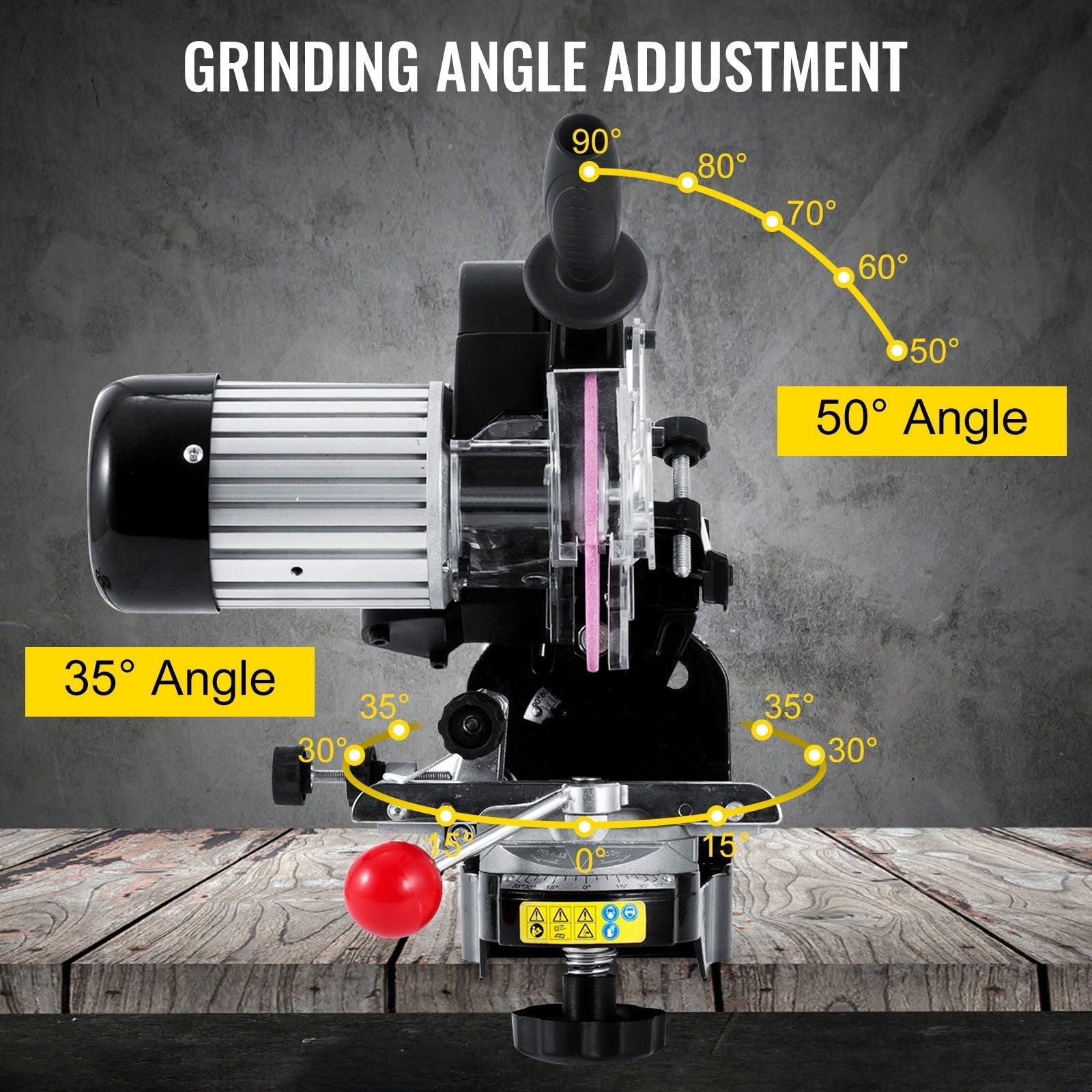 VEVOR Chainsaw Sharpener 230W, Professional Multi-Angle Adjustable Chain Grinder 3000RPM, Electric Chainsaw Blade Sharpener for 1/4\