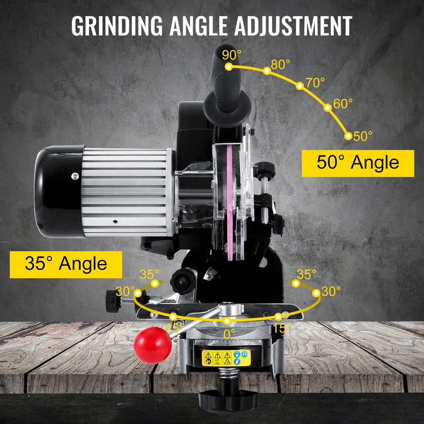 VEVOR Chainsaw Sharpener 230W, Professional Multi-Angle Adjustable Chain Grinder 3000RPM, Electric Chainsaw Blade Sharpener for 1/4\