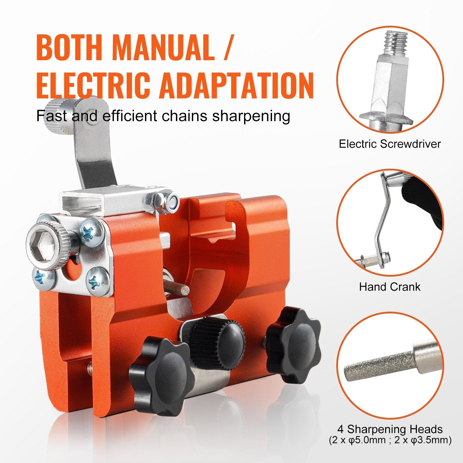 VEVOR Chainsaw Sharpener, Hand-Cranked Chain Saw Sharpening Jig Fit 4