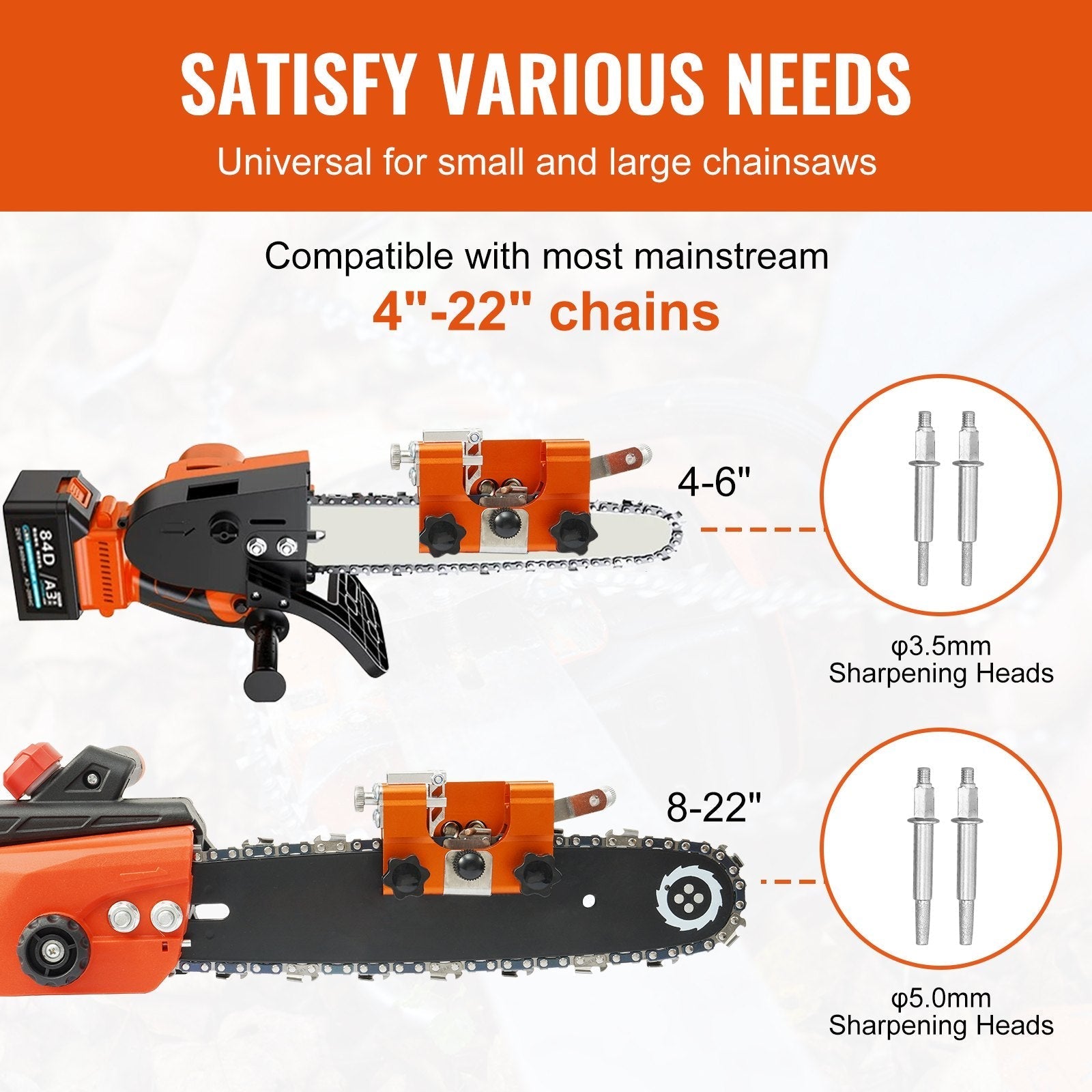 VEVOR Chainsaw Sharpener, Hand-Cranked Chain Saw Sharpening Jig Fit 4