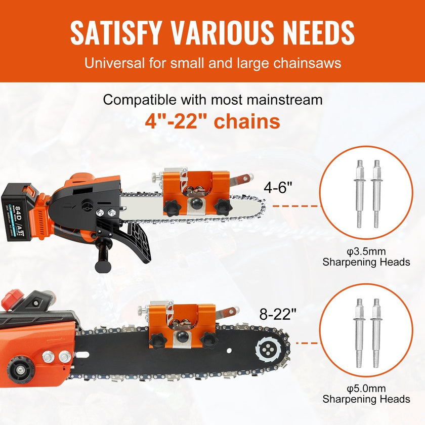 VEVOR Chainsaw Sharpener, Hand-Cranked Chain Saw Sharpening Jig Fit 4