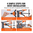 VEVOR Rivet Nut Tool, 14” Rivnut Tool Kit with 7 PCS Metric and SAE Mandrels, 70 PCS Assorted Rivet Nuts, 10-24, 1/4-20, M6, 5/16-18, M8, 3/8-16, M10, Rivet Nut Kit With Rugged Carrying Case