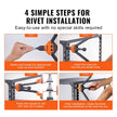 VEVOR Rivet Nut Tool, 16” Rivnut Tool Kit with 13PCS Metric and SAE Mandrels, 186PCS Rivet Nuts, M3, M4, 10-24, M5, M6, 1/4-20, 8-32, 5/16-18, M8, 3/8-16, M10, M12, 1/2-13, With Carrying Case