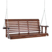 VEVOR Wooden Porch Swing 5.5 ft, Patio bench swing for Courtyard & Garden, Upgraded 880 lbs Strong Load Capacity, Heavy Duty Swing Chair Bench with Hanging Chains for Outdoors, Brown