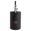 VEVOR Beer Growler Tap System, 170Oz 5L Mini Keg, 304 Stainless Steel Pressurized Beer Growler, Keg Growler with Pressure Display, CO2 Regulator Faucet, Leak-Proof Ring For Draft, Homebrew, Craft Beer